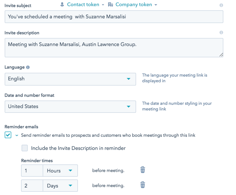 Meeting Reminder Settings