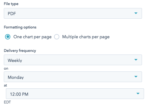 Select Hubspot reporting output