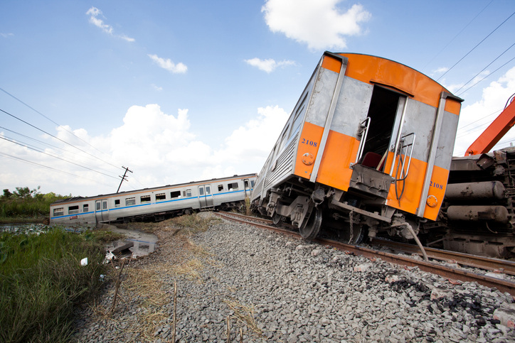 derailed train